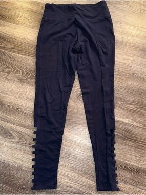 Victoria's Secret Black High-Rise Leggings with Ladder Side Cutouts
